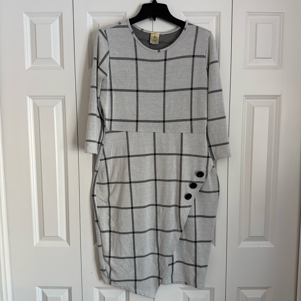 Gray Plaid Women's Dress